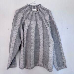 J. Crew Collection Cashmere Cable Rollneck Sweater Gray White size 3X NWT NEW